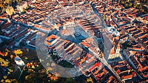 Brasov, Romania - Autumn scenic of historical downtown, Council Square