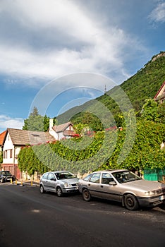 Brasov, Romania - 08 Iulie, 2022: View on Brasov sign on a Mount Tampa in Brasov city. Beautiful City center of the