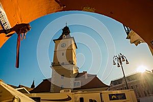 Brasov, Romania, Transylvania: Council Square in Brasov city, Piata sfatului, Romania