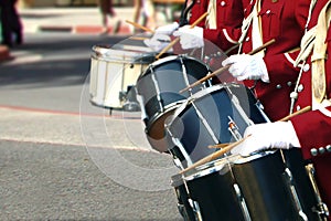 Brass band drum player