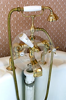 Brass bath taps