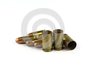 Brass bullet shells, 9 size