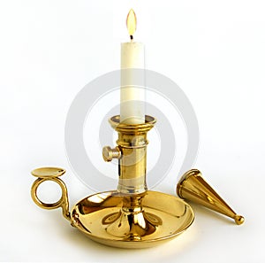 Brass candlestick with snuffer