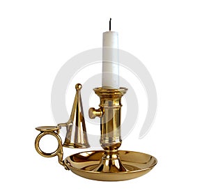 Brass candlestick with snuffer