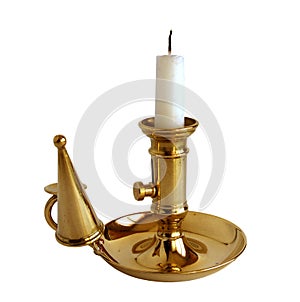 Brass candlestick with snuffer