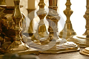 Brass candlesticks photo