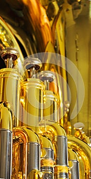 Brass and chrome on euphonium