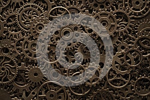 Brass cog wheels, steampunk background