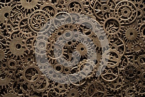 Brass cog wheels, steampunk background