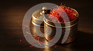 Saffron in Brass Container