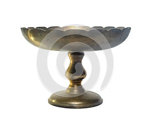 Brass container isolated on white background