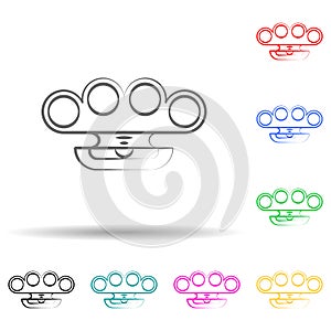 Brass, criminal, gang, criminal multi color set icon. Simple thin line, outline vector of mafia icons for ui and ux, website or