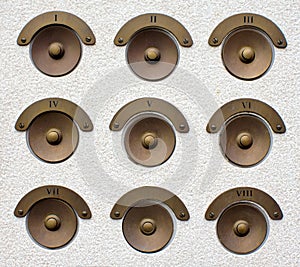 Brass door bells old style