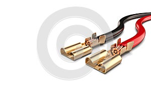 Brass electrical wire connector. Template, mockup.