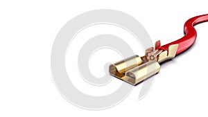 Brass electrical wire connector. Template, mockup.