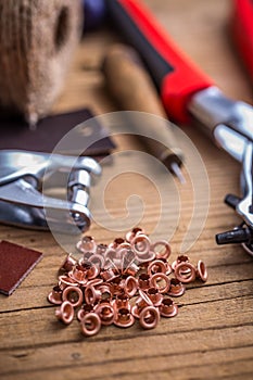 Brass eyelets and eyelet punch