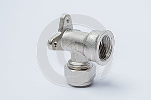 Brass fitting for connecting metal-plastic pipes on whi