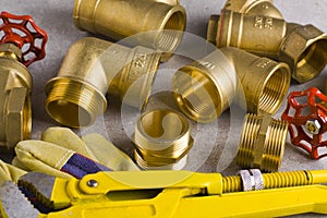 Brass fittings with wrench