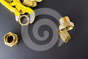 Brass fittings with wrench