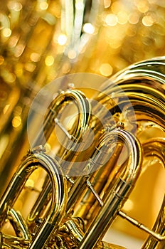 Brass instrument detail tuba