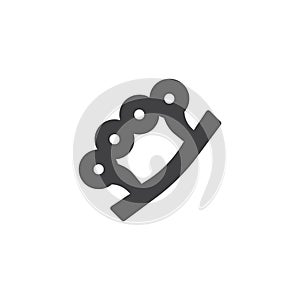 Brass knuckles vector icon