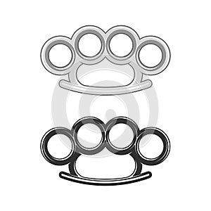 Brass knuckles vector illustration.