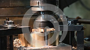 The brass material slot cutting process on NC milling machine with flat end mill tool