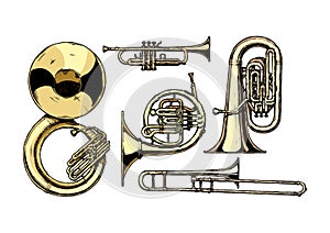 Brass musical instrument photo