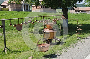 Brass objects made by gypsies near medias,romania