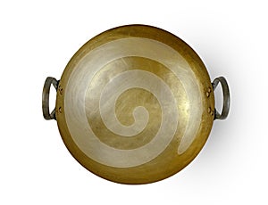 Brass pan isolated on white background ,include clipping path