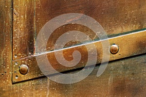 Brass plate texture, old metal background.