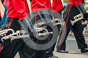 Brass section in lockstep