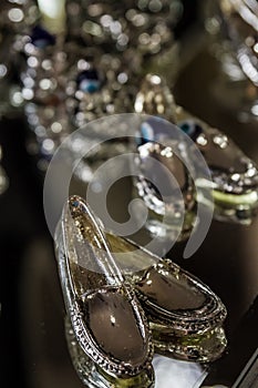 Brass Shoe Paperweights in a Gift Shop photo