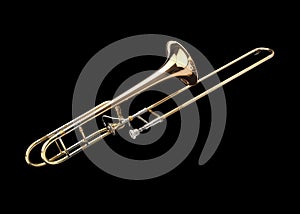 Brass slide trombone