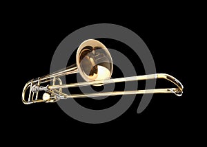 Brass slide trombone