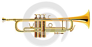 Brass trumpet icon. Philharmonic orchestra isolated