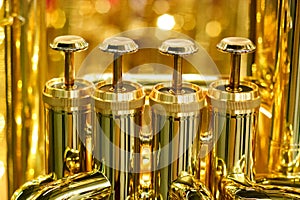 Brass tuba detail photo