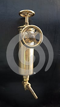 Brass valve of old steam engine