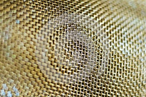 Brass wire mesh background, selective focuse
