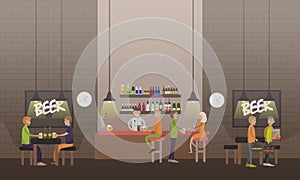 Brasserie concept vector illustration in flat style
