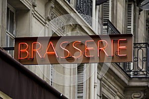 Brasserie sign in Paris