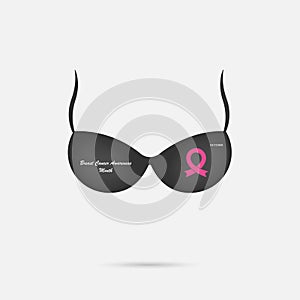 Brassiere icon.Breast Cancer October Awareness Month Campaign Ba