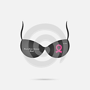 Brassiere icon.Breast Cancer October Awareness Month Campaign Ba photo