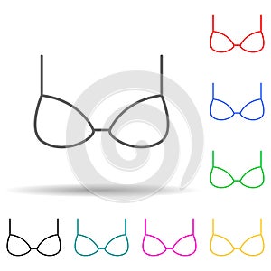 brassiere multi color style icon. Simple thin line, outline  of clothes icons for ui and ux, website or mobile application