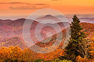 Brasstown Bald, Georgia, USA view of Blue Ridge Mountains in autumn photo