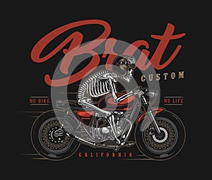 Brat style custom motorcycle vintage badge