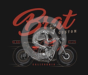 Brat style custom motorcycle vintage badge photo