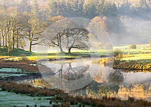 Brathay Mist - An early morning stroll along the calm River Brathay near Elterwater to capture a glorious misty sunrise and reflec