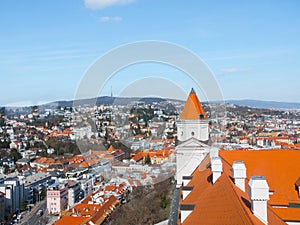 Bratislava aerial cityscape from the Castle, Slovakia