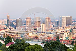 Bratislava aerial cityscape view. Skyline, Slovakia